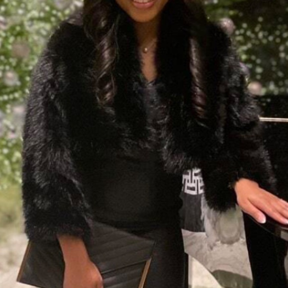 Luxe Vegan Fur Fully Lined Open Front Jacket Coat - Picture 6 of 10